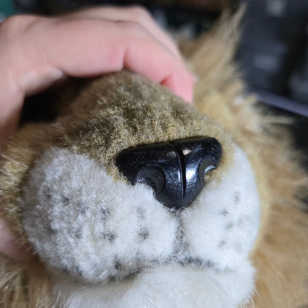 Large Realistic Lion Plush Stuffed Animal Shaggy Mane Lying Pose 20